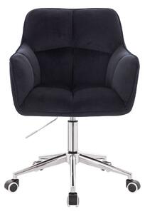 HR550K Fekete modern velúr szék krómozott lábbal