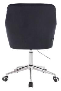 HR550K Fekete modern velúr szék krómozott lábbal