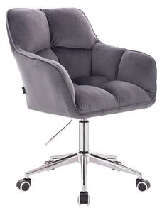 HR550K Grafit modern velúr szék krómozott lábbal