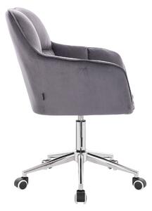 HR550K Grafit modern velúr szék krómozott lábbal