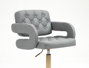 HR8403W Szürke modern műbőr szék arany lábbal