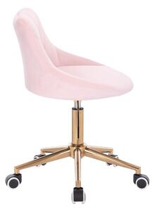 HR1054K Púderrózsaszín modern velúr szék arany lábbal