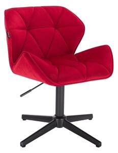 HR111CROSS Vörös modern velúr szék fekete lábbal