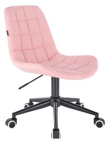 HR590K Rózsaszín modern műbőr szék fekete lábbal