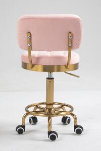 HR636 Rózsaszín modern velúr szék arany lábbal