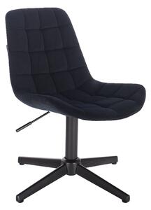 HR590CROSS Fekete modern velúr szék fekete lábbal
