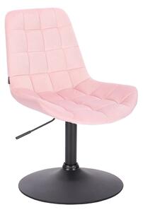 HR590N Rózsaszín modern velúr szék fekete lábbal