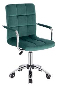 HC1015KP Sötétzöld modern velúr szék