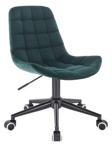 HR590K Sötétzöld modern velúr szék fekete lábbal