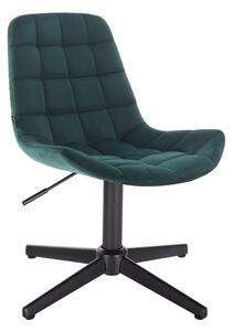 HR590CROSS Sötétzöld modern velúr szék fekete lábbal