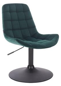 HR590N Sötétzöld modern velúr szék fekete lábbal