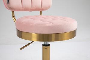 HR636 Rózsaszín modern velúr szék arany lábbal