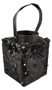 Lámpás flitterekkel LOFTY GLAM 20 cm, fekete