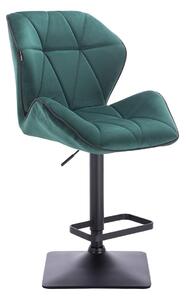HR212KW Sötétzöld modern velúr szék fekete lábbal