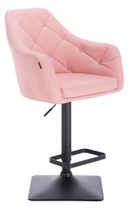 HC830KW Rózsaszín modern műbőr szék fekete lábbal
