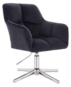 HR550CROSS Fekete modern velúr szék krómozott lábbal