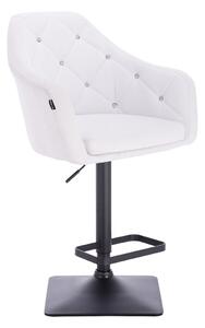 HC830KW Fehér modern műbőr szék fekete lábbal
