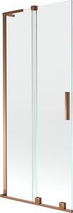 Mexen Velar L kádparaván 2 szárnyú toló 85 x 150 cm, átlátszó, rózsaarany - 896-085-003-01-60