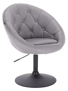 HC8516N Szürke modern műbőr szék fekete lábbal