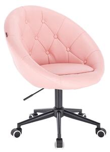HC8516K Rózsaszín modern műbőr szék fekete lábbal