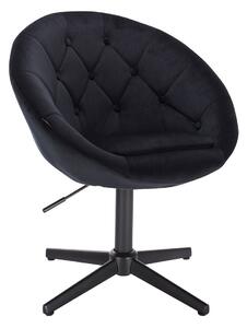 HR8516CROSS Fekete modern velúr szék fekete lábbal