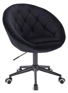 HR8516K Fekete modern velúr szék fekete lábbal