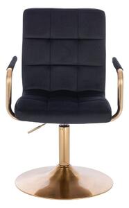 HC1015NP Fekete modern velúr szék arany lábbal