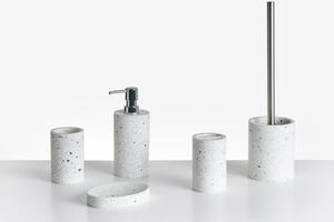 5 darabos fürdőszobai kiegészítő szett PERENE Fehér terrazzo