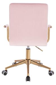 HC1015KP Rózsaszín modern velúr szék arany lábbal