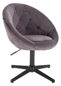 HR8516CROSS Grafit modern velúr szék fekete lábbal