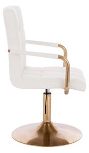 HC1015NP Fehér modern műbőr szék arany lábbal