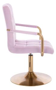 HC1015NP Halványlila modern velúr szék arany lábbal