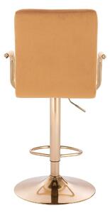 HC1015WP Mézbarna modern velúr szék arany lábbal