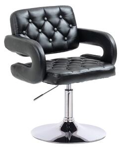 HR8403N Fekete modern műbőr szék krómozott lábbal