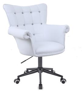 HC804CK XXL Fehér modern műbőr szék fekete lábbal