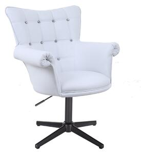 HC804CCROSS XXL Fehér modern műbőr szék fekete lábbal