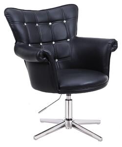 HC804CCROSS XXL Fekete modern műbőr szék krómozott lábbal
