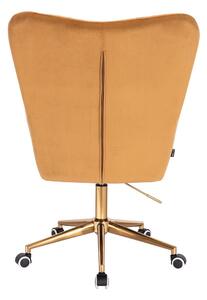 HR650K Mézbarna modern velúr szék arany lábbal