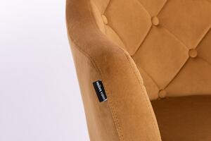 HR831K Mézbarna modern velúr szék arany lábbal