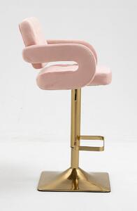 HR8403KW Rózsaszín modern velúr szék arany lábbal