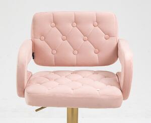 HR8403KW Rózsaszín modern velúr szék arany lábbal