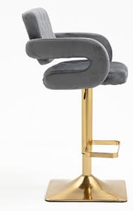 HR8403KW Grafit modern velúr szék arany lábbal