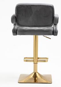 HR8403KW Grafit modern velúr szék arany lábbal