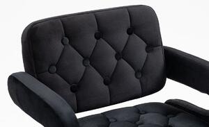 HR8403KW Fekete modern velúr szék fekete lábbal