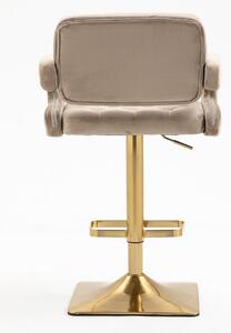 HR8403KW Latte modern velúr szék arany lábbal