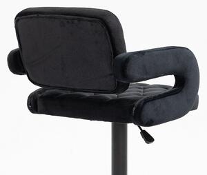 HR8403KW Fekete modern velúr szék fekete lábbal