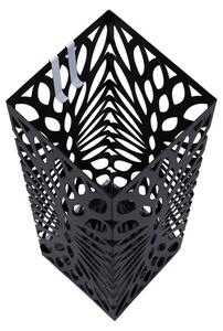 SONGMICS Modern Fém Esernyőtartó Állvány Fekete Áttört Mintázattal