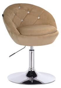HR948N Latte Modern Velúr Szék Krómozott lábbal