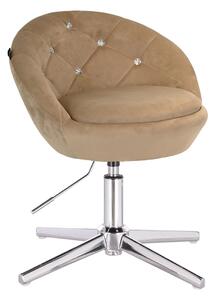 HR948CROSS Latte Modern Velúr Szék Krómozott lábbal
