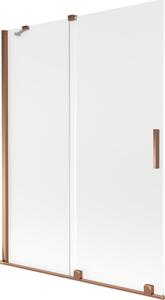 Mexen Velar kádparaván 2-szárnyú tolóajtós 130 x 150 cm, szatén, rózsaarany - 896-130-000-31-60